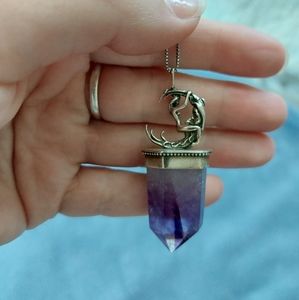OOAK Amethyst Point Moon Rider Pendant